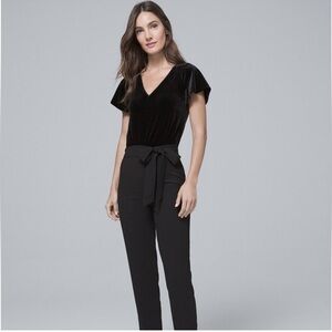 White House Black Market- velvet top jumpsuit. EUC. Size 10.
